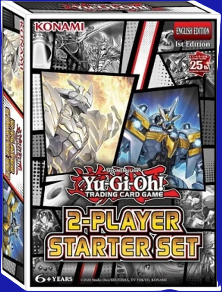 Yu-Gi-Oh! TCG 2-Player Starter Set box featuring Divine Arsenal AA-ZEUS – Sky Thunder and Mannadium Prime-Heart artwork.