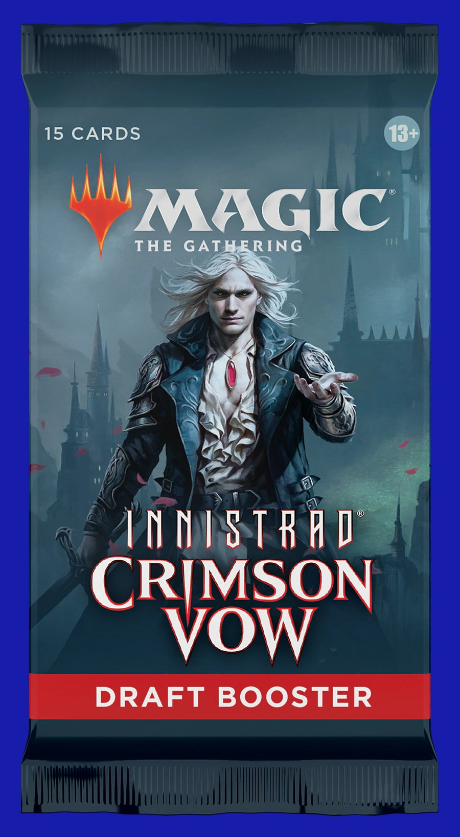 Magic: The Gathering Innistrad Crimson Vow Draft Booster Pack featuring vampire-themed artwork, sealed product.