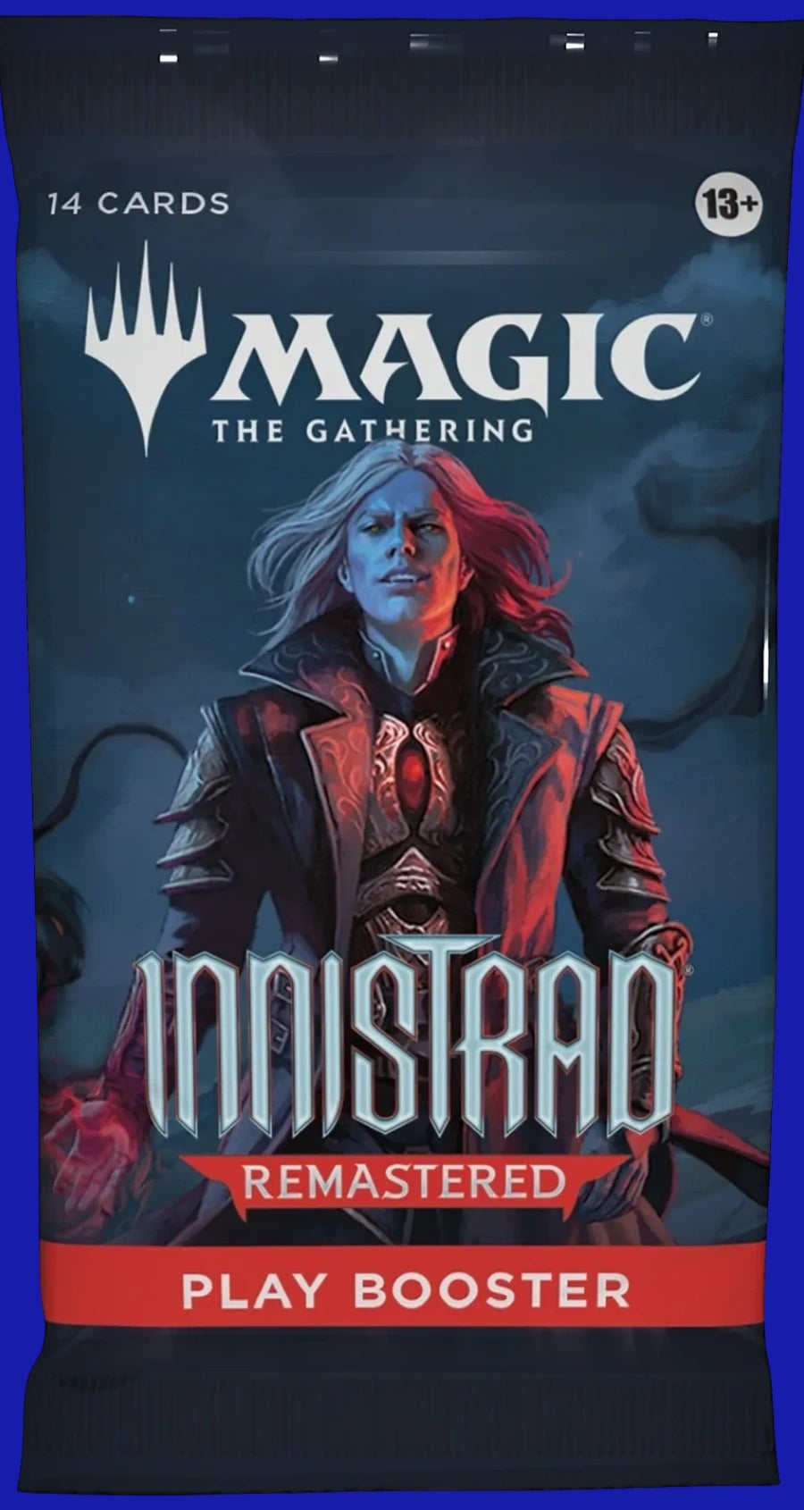 Magic: The Gathering Innistrad Remastered Play Booster Pack featuring classic Innistrad vampire artwork, sealed product.