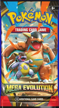 Pokémon TCG Mega Evolutions booster pack featuring Kangaskhan artwork from the Mega Evolutions expansion