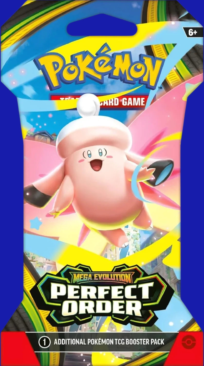 Pokémon TCG Perfect Order sleeved booster pack featuring Mega Blissey ex artwork