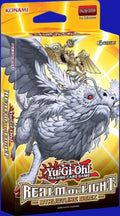 Yu-Gi-Oh! TCG Realm of Light Structure Deck featuring Michael, the Arch-Lightsworn depicted as a winged armored figure riding a white winged beast on the front packaging.
