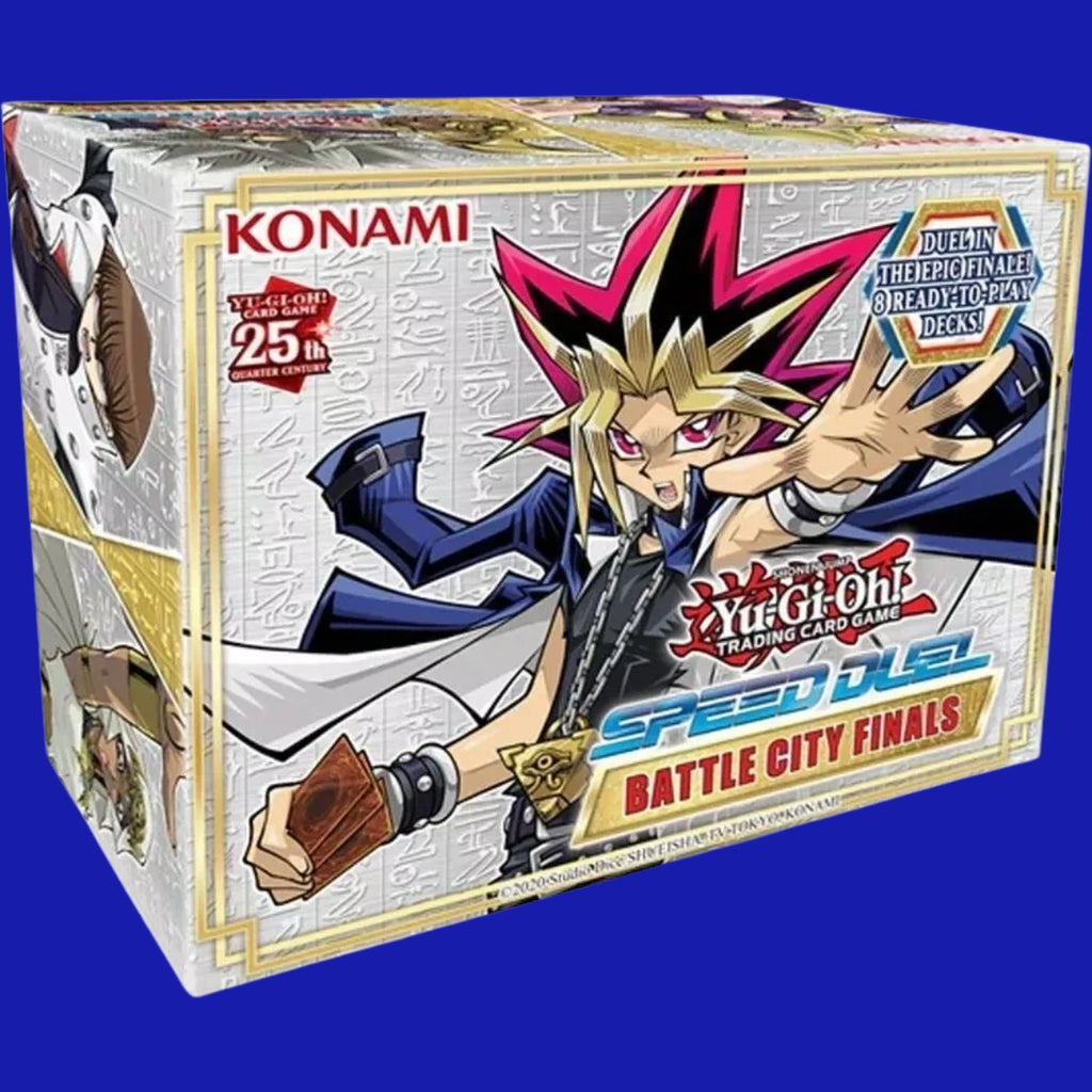 Yu-Gi-Oh! TCG Speed Duel: Battle City Finals Box featuring Yami Yugi artwork, sealed Speed Duel product.
