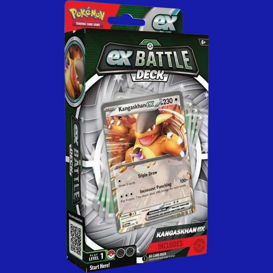 Pokémon TCG: ex Battle Deck – Kangaskhan ex retail box showcasing the powerful Colorless-type Kangaskhan ex promo card—perfect for new players and collectors.