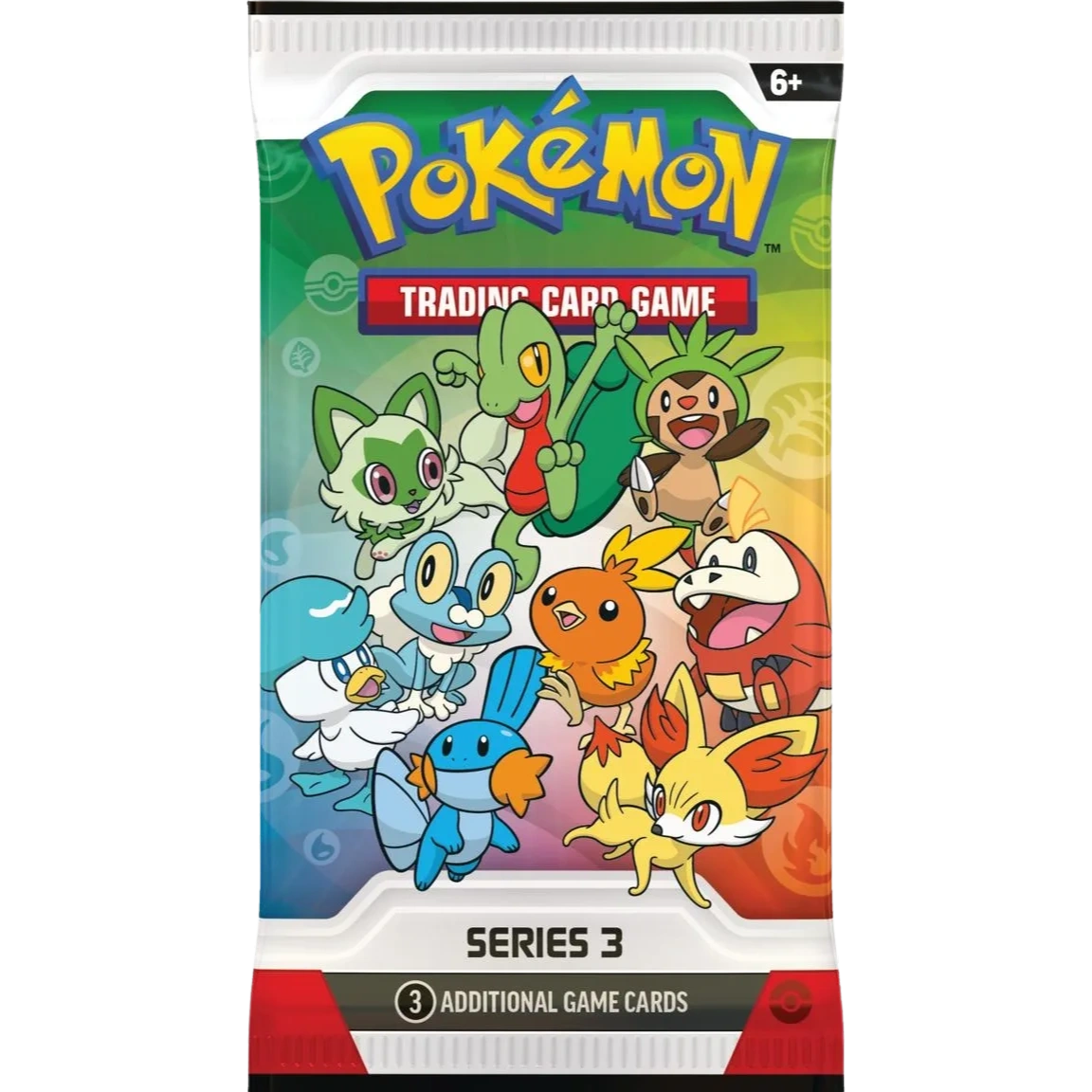 Pokémon TCG First Partner Illustration Collection Series 3 promo pack containing 3 of 9 illustration rare-style promo cards