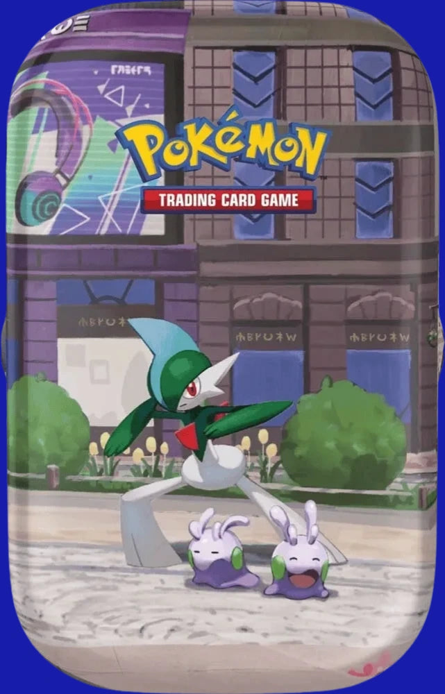 Pokémon TCG Lumiose City Mini Tin featuring Gallade and Goomy artwork