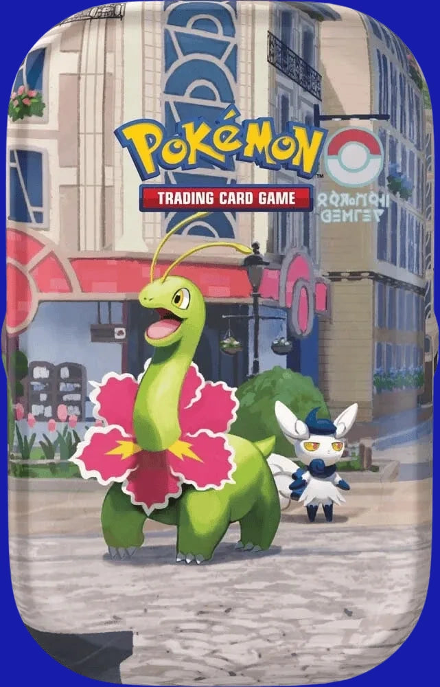 Pokémon TCG Lumiose City Mini Tin featuring Meganium and Floragato artwork