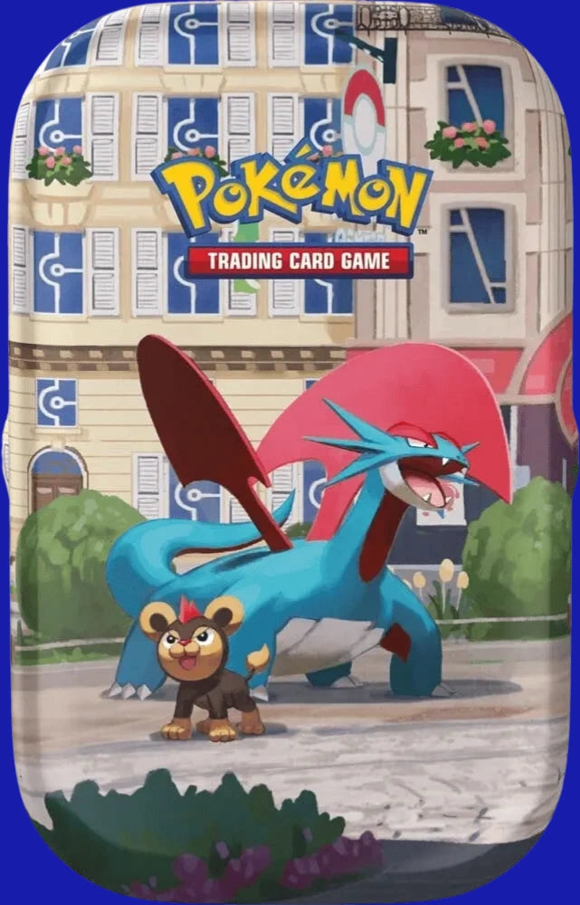 Pokémon TCG Lumiose City Mini Tin featuring Salamence and Teddiursa artwork