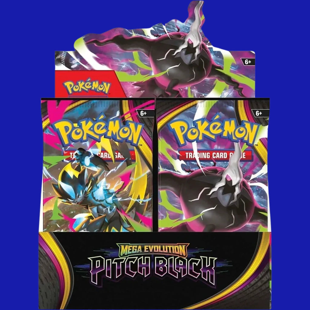 Pokémon TCG Mega Evolution—Pitch Black Booster Box containing 36 booster packs.