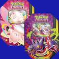 Pokémon TCG Mega Moonlit Tin featuring both Mega Gengar ex and Mega Clefable ex tin designs
