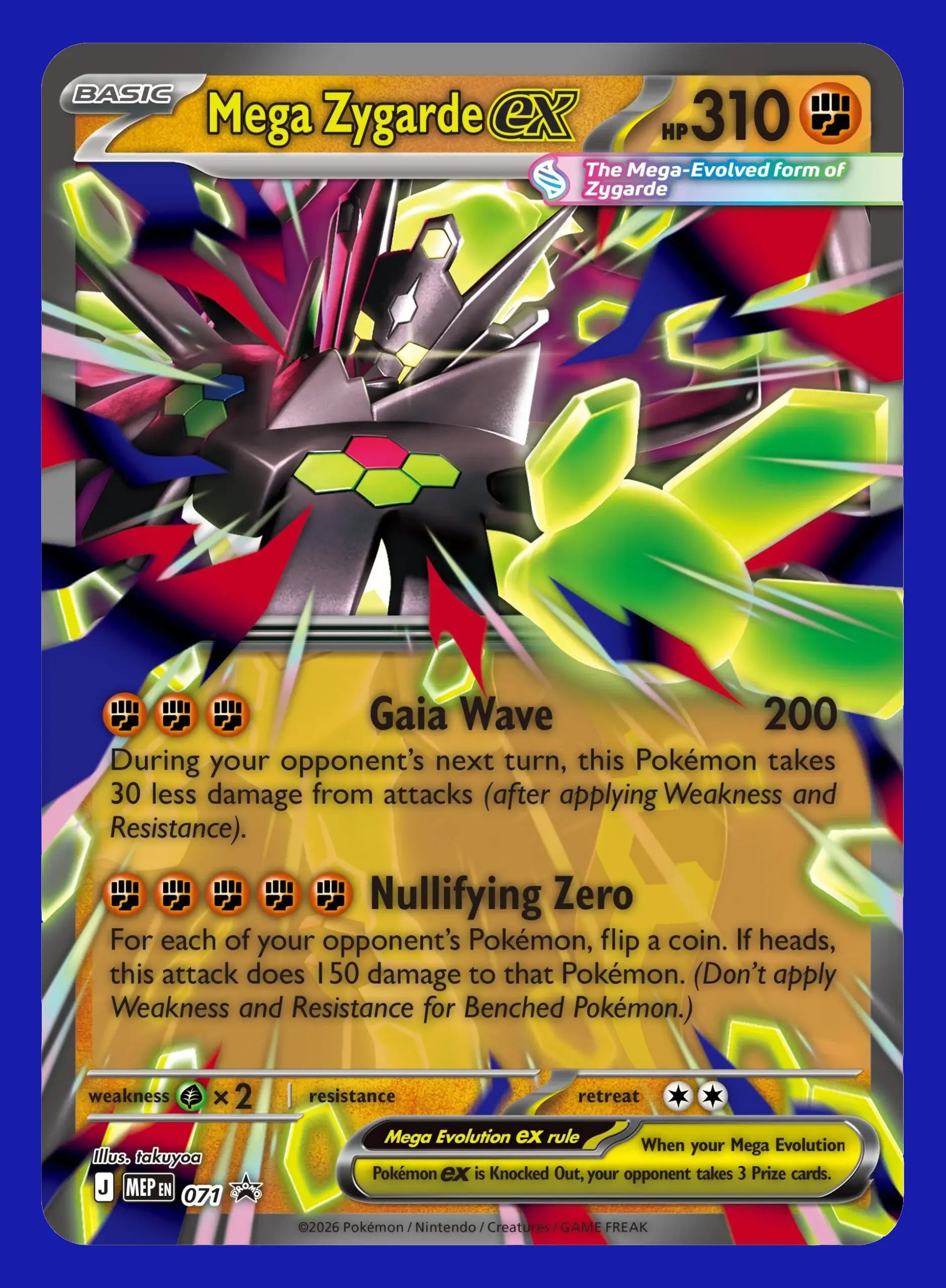 Pokémon TCG Mega Zygarde ex foil promo card included in the Mega Zygarde ex Premium Collection